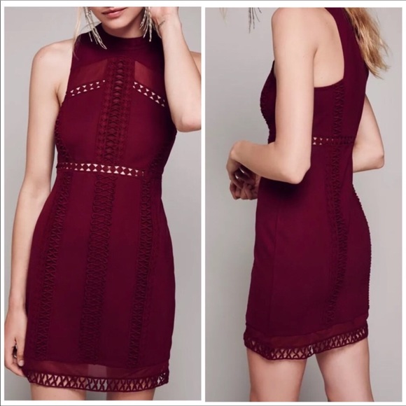 Free People Dresses & Skirts - BLOWOUT SALE NWT Free People maroon mesh dress